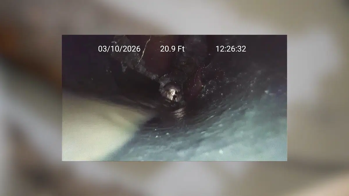 Sewer camera inspection screen showing the inside of a drain line for Why Sewer Lines in Older Bellflower Neighborhoods Are All Failing at Once
