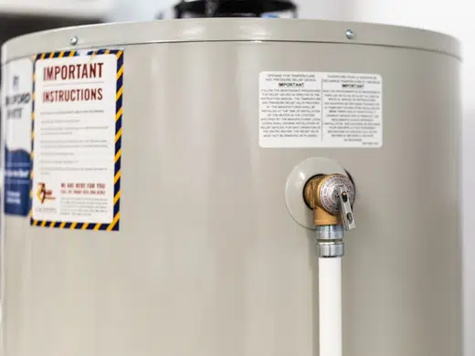 Water heater tank and connection area during inspection for Plumbing Service Areas in Index.Html pipe route view
